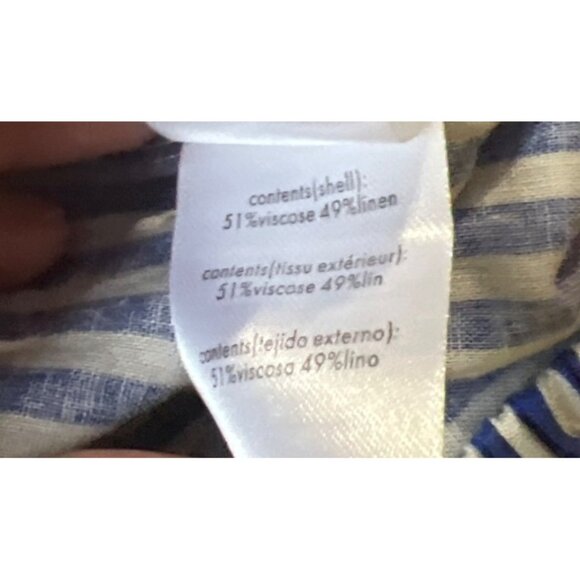 WeWoreWhat Striped Elastic Linen Shorts Sz L Womens NWOT Blue & White Stripe - Picture 8 of 8